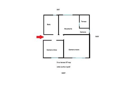 Apartament 2 camere in Centru, zona B. Ortodoxe